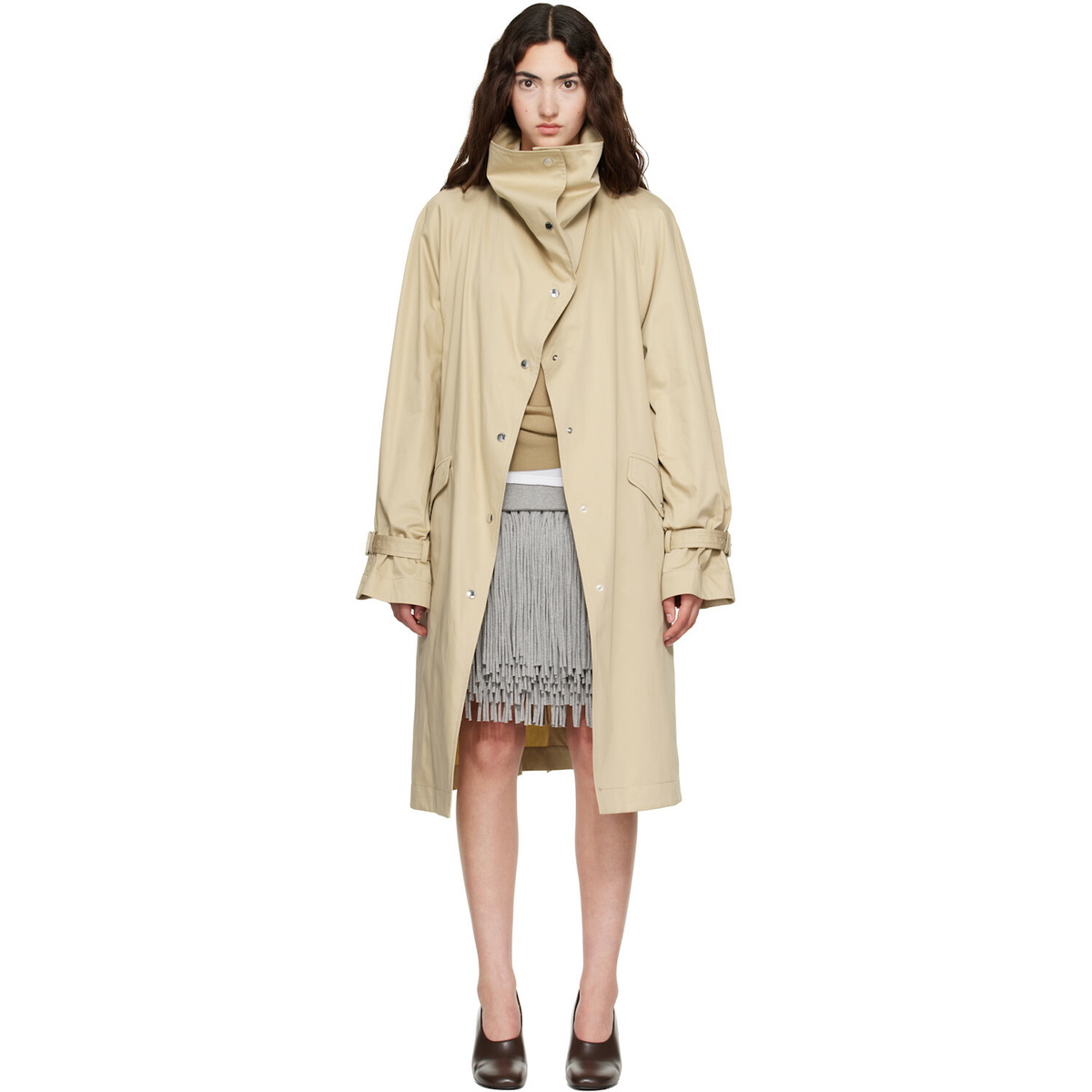TOTEME Beige Oversized Cotton Trench Coat