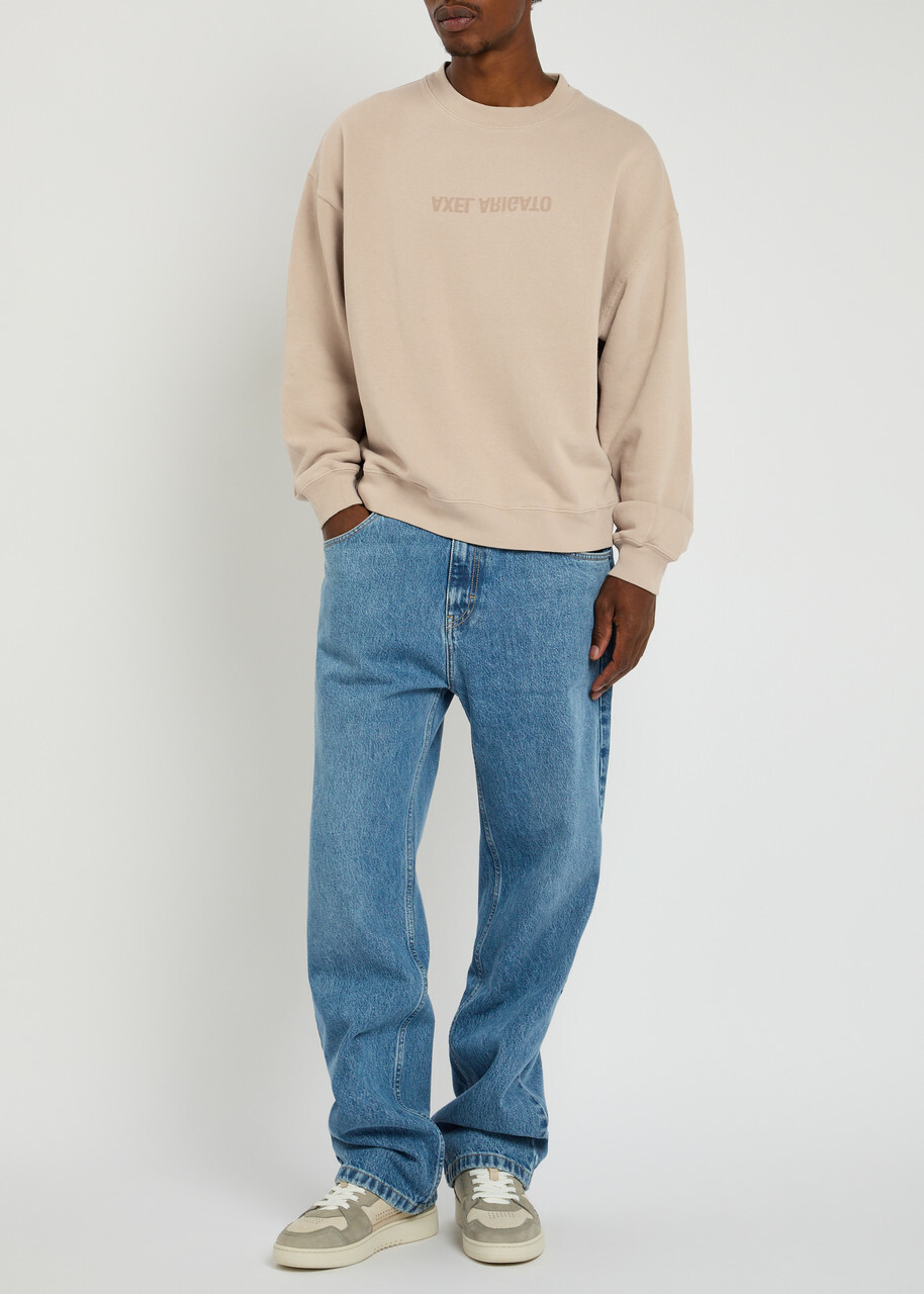 Axel Arigato Distort Washed Logo-print Cotton Sweatshirt Grey