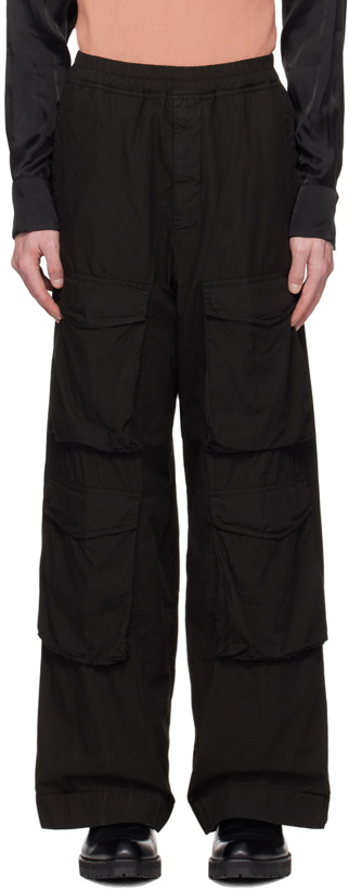 Photo: Dries Van Noten Black Loose-Fit Cargo Pants