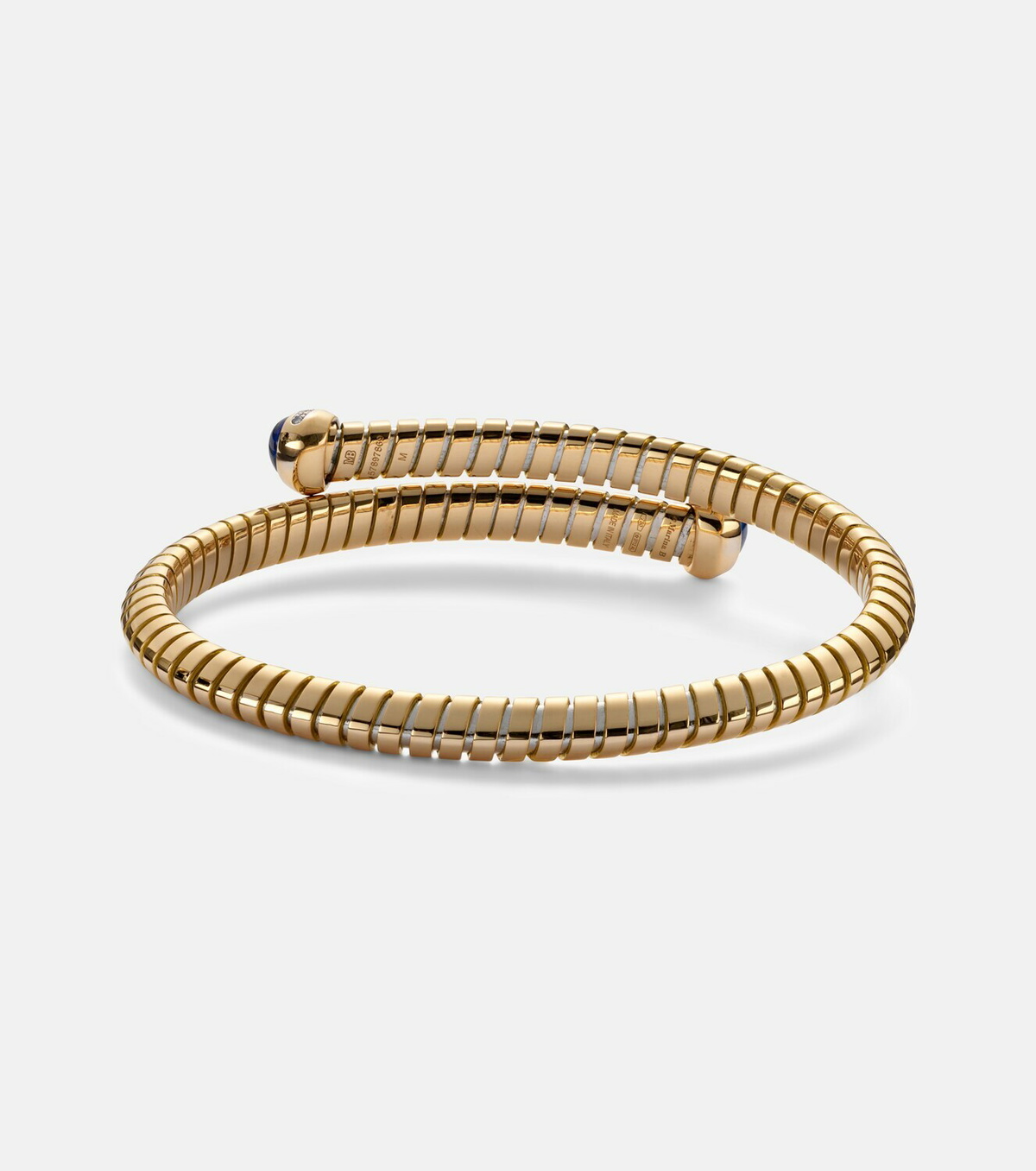 Marina B 18kt yellow gold bangle with blue sapphires and diamonds