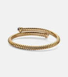 Marina B 18kt yellow gold bangle with blue sapphires and diamonds