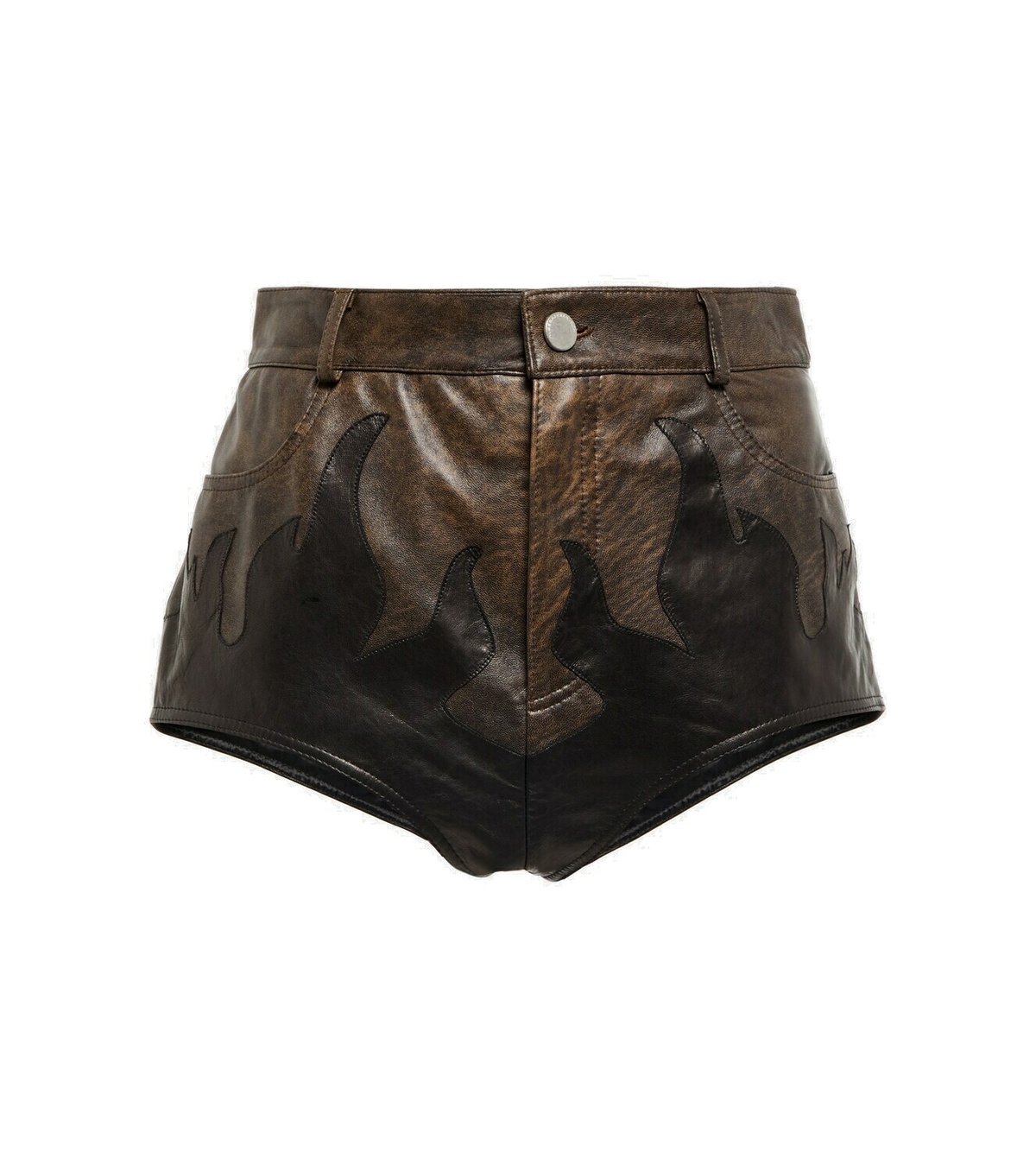 Alessandra Rich Printed high-rise leather shorts Alessandra Rich