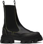 GANNI Black Leather Chelsea Boots