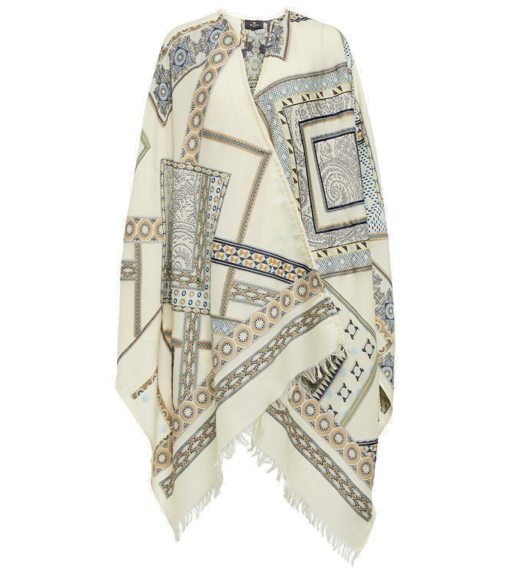 Photo: Etro - Printed wool-blend cape