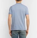 Brunello Cucinelli - Slim-Fit Contrast-Tipped Cotton-Piqué Polo Shirt - Men - Light blue