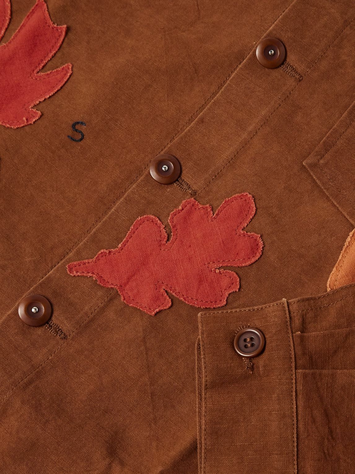 Story mfg. - Second Autumn Appliquéd Organic Cotton Jacket - Brown