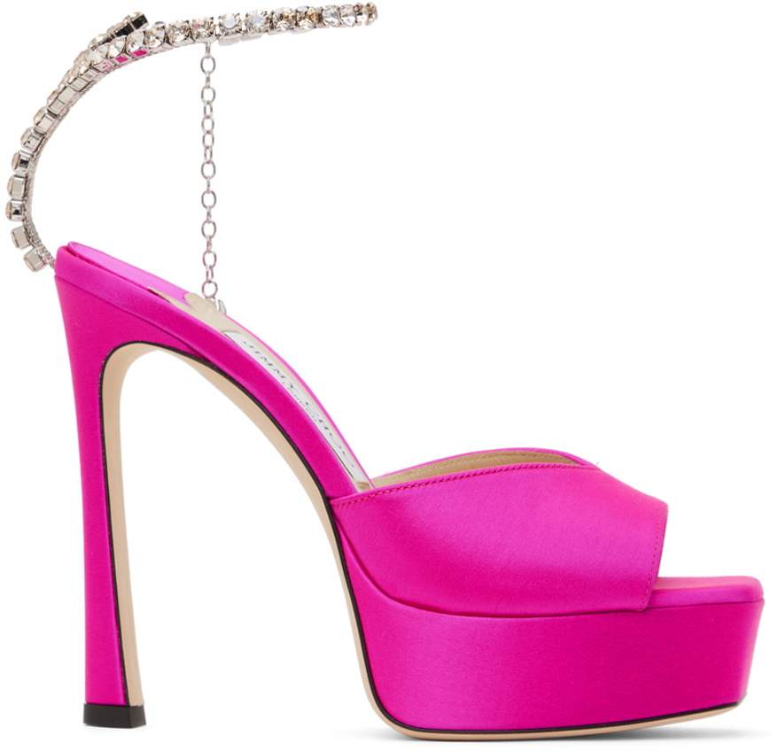 Jimmy Choo Pink Satin Stiletto Heel Sandals main image 1
