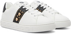 Versace White Greca Embellished Nylon Sneakers