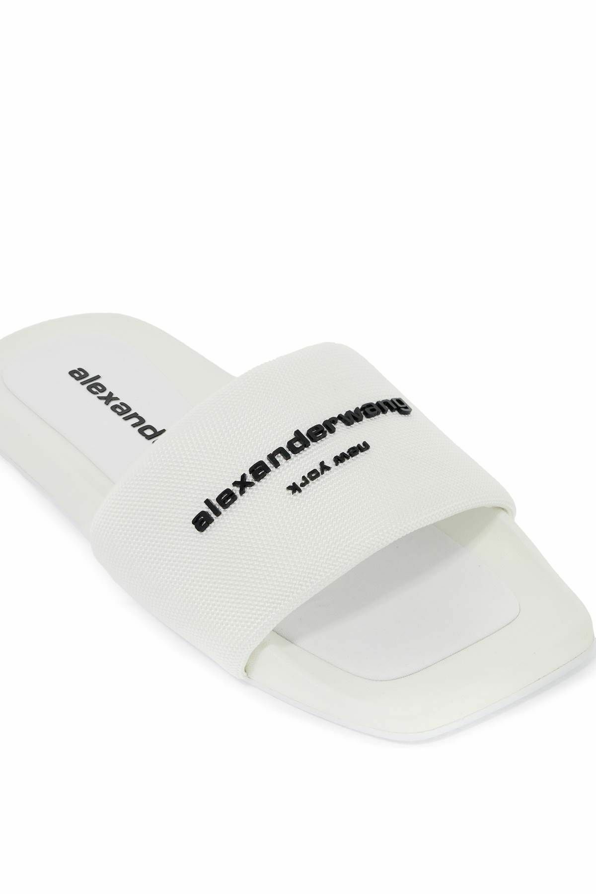 ALEXANDER WANG slides with branded strap White