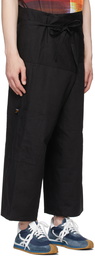 Loewe Black Paula’s Ibiza Linen & Cotton Cargo Pants