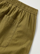 Frescobol Carioca - Sergio Straight-Leg Cotton-Blend Seersucker Drawstring Shorts - Green