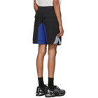 Rhude Black and Blue Logo Colorblock Shorts