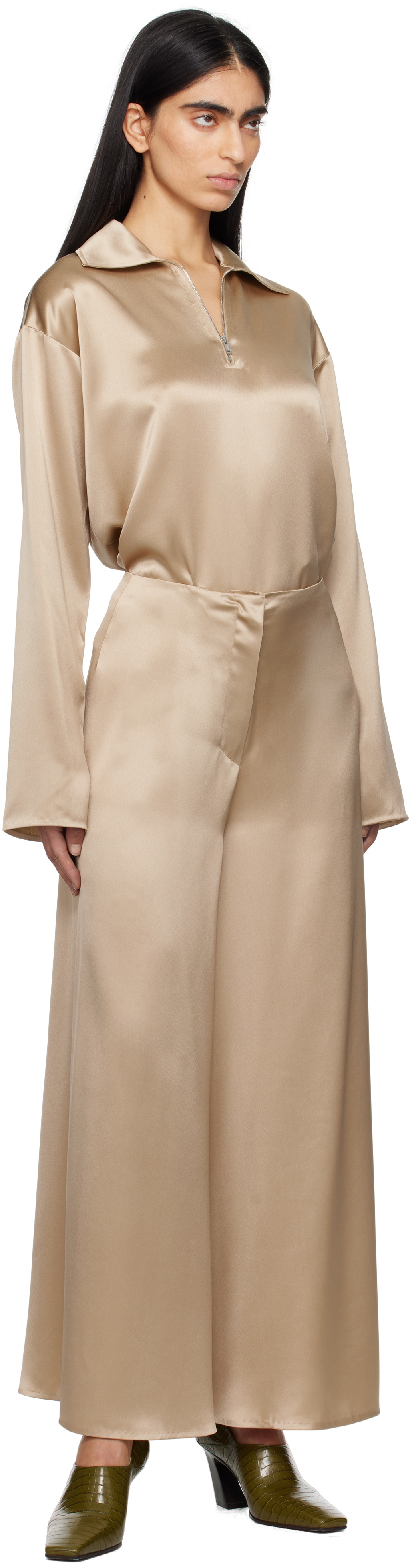 Nanushka Beige Mencia Blouse