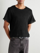 424 - Cropped Alpaca-Blend T-Shirt - Black