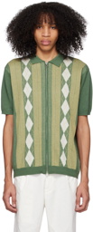 BEAMS PLUS Green Zip Polo