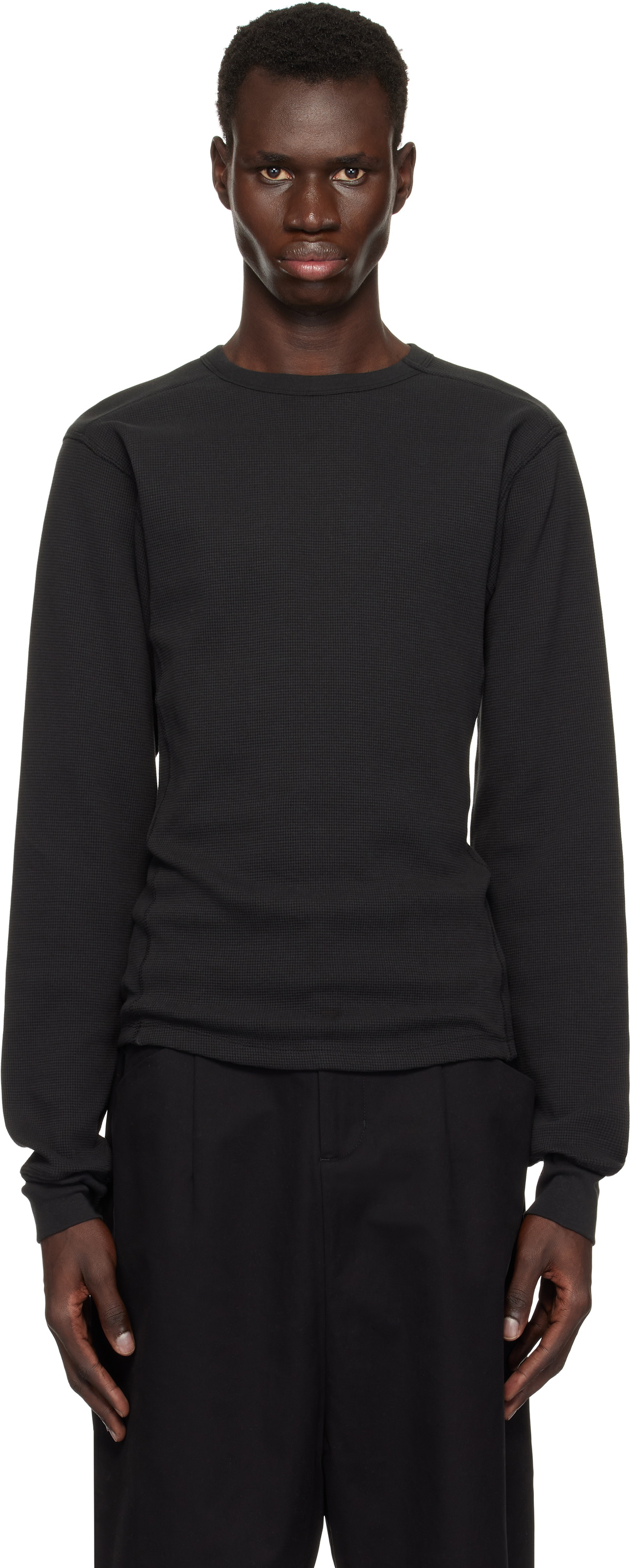 Entire Studios Black Thermal Long Sleeve T-shirt Entire Studios