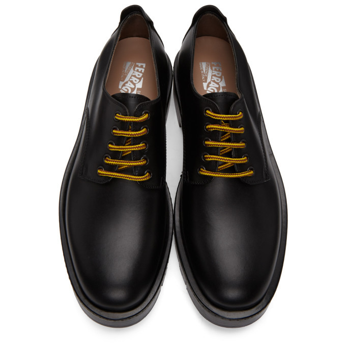Salvatore Ferragamo Black Chunky Rudy Derbys Salvatore Ferragamo display picture 1