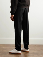 Zegna - Straight-Leg Wool, Silk and Cashmere-Blend Drawstring Trousers - Black