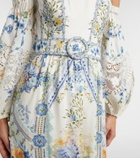 Camilla Floral off-shoulder linen and silk maxi dress