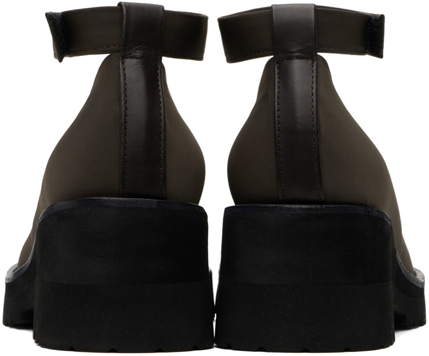 AMOMENTO Brown Round Toe Strap Ballerina Flats