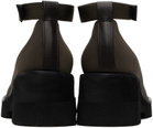 AMOMENTO Brown Round Toe Strap Ballerina Flats