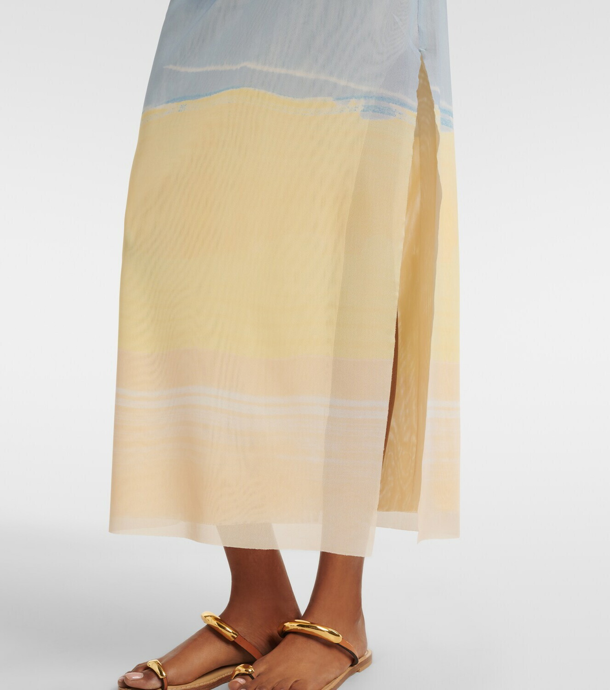 SIR Printed mesh maxi skirt
