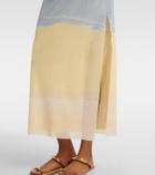 SIR Printed mesh maxi skirt