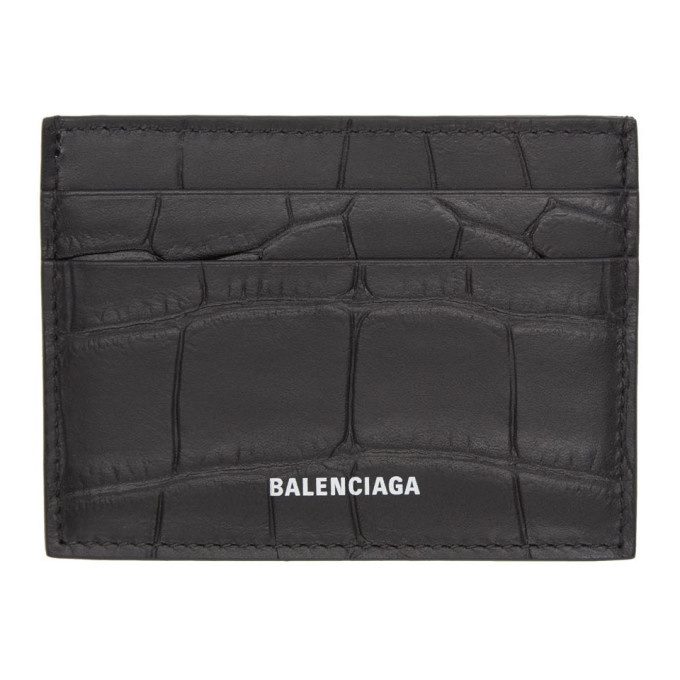 Photo: Balenciaga Black Croc Ville Card Holder