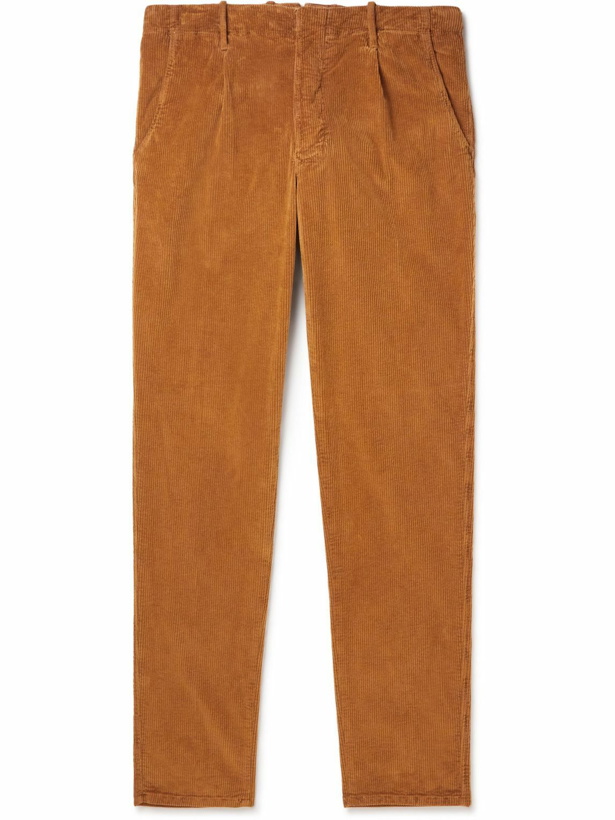 Photo: Incotex - Tapered Cotton-Blend Corduroy Trousers - Brown