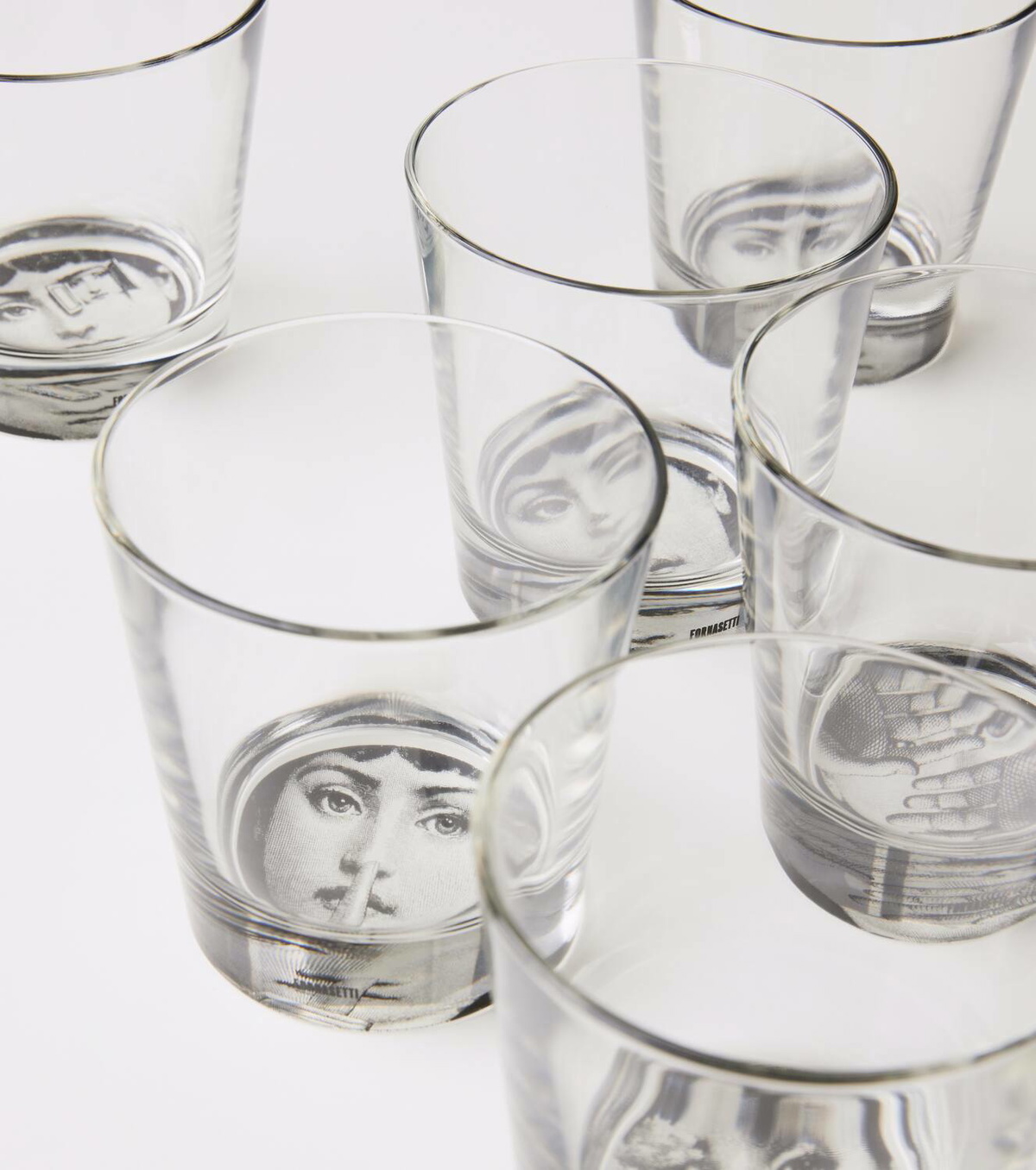Fornasetti Tema e Variazioni set of 6 glasses