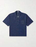 LOEWE - Camp-Collar Anagram-Detail Denim Shirt - Blue