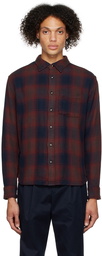 Corridor Navy & Red Acid Plaid Shirt