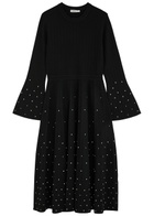 Simkhai Embellished Stretch-knit Midi Dress Black
