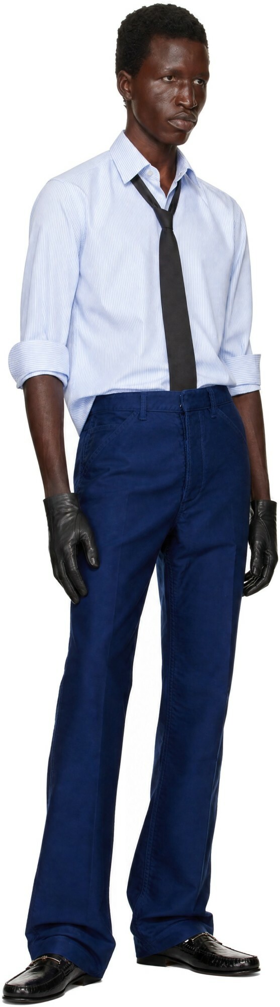TOM FORD Blue Striped Classic Fit Shirt