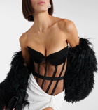 Mônot Cat Eye corset tulle bodysuit