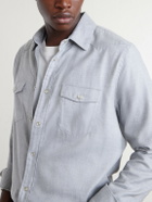 Mr P. - Herringbone Cotton and Lyocell-Blend Shirt - Gray