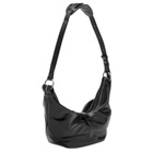 MARGE SHERWOOD Women's Belted Hobo Shoulder Bag - Medium in Black Glossy Plain 