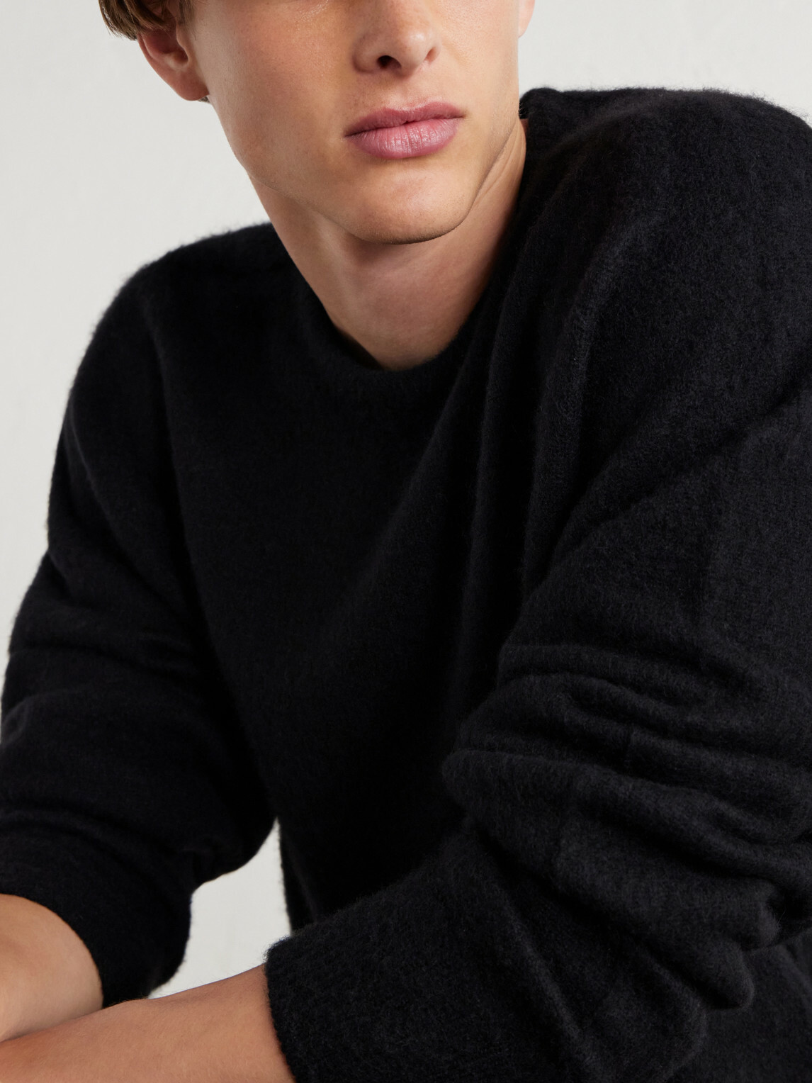 A.PRESSE - Brushed Cashmere Sweater - Black