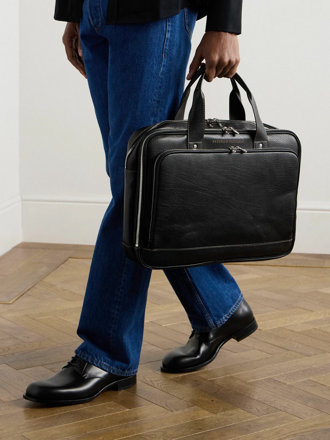 Brunello Cucinelli - Textured-Leather Briefcase