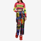 AGR Women's Elastic Lace Tie Dye Top in Red Black