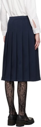 Comme des Garçons Girl Navy Pleated Midi Skirt