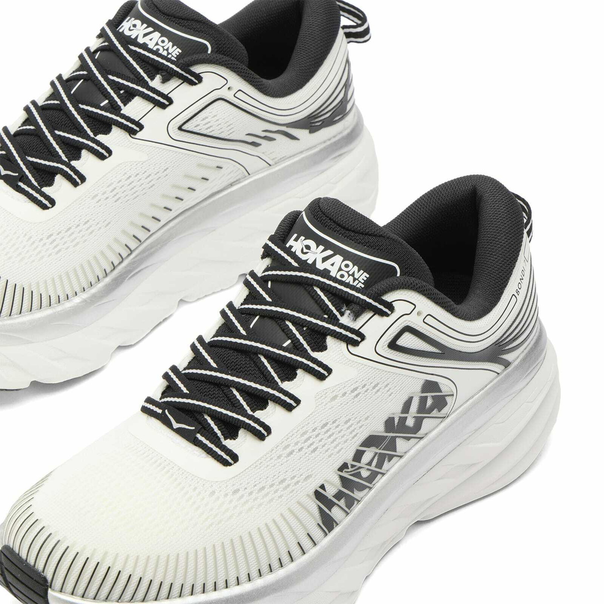 HOKA ONE ONE Women's Bondi 7 Sneaker in White/Black