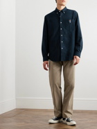 Polo Ralph Lauren - Button-Down Collar Logo-Embroidered Cotton-Flannel Shirt - Black