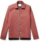 Sacai - Suede and Velvet-Trimmed Wool-Blend Tweed Jacket - Pink