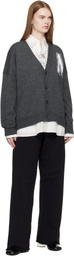 MM6 Maison Margiela Gray Two-In-One Knit Cardigan