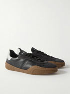 Acne Studios - Bars Low Suede-Trimmed Leather Sneakers - Black