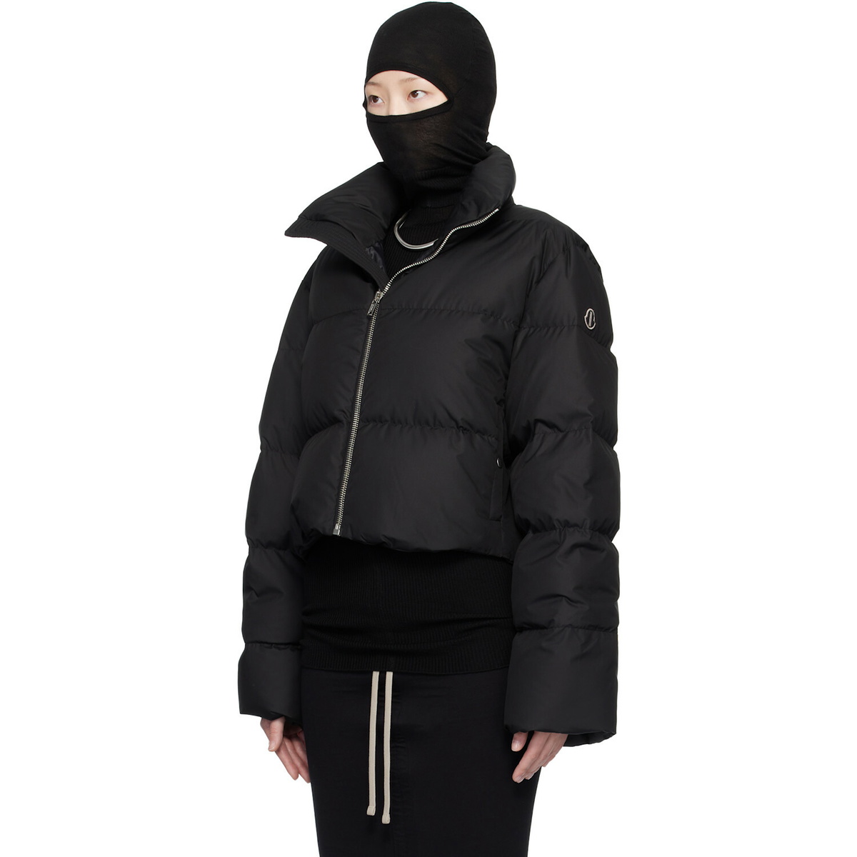 Rick Owens Moncler + Rick Owens Black Cropped Cyclopic Down Jacket