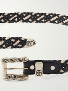 Enfants Riches Déprimés - 3cm Logo-Engraved Braided Leather Belt - Black
