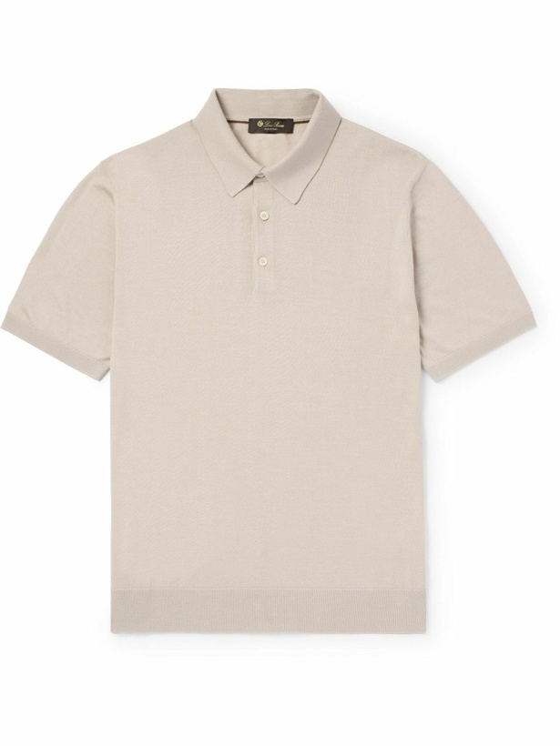 Photo: Loro Piana - Slim-Fit Wool, Silk and Cashmere-Blend Polo Shirt - Neutrals