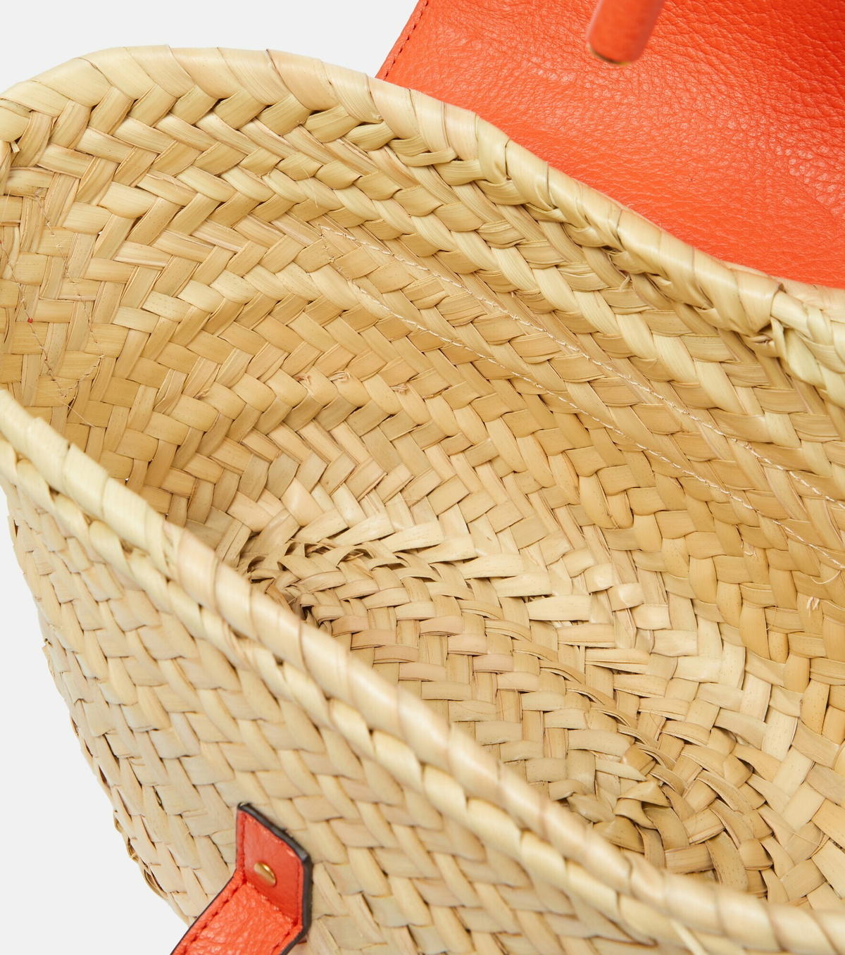 Chloe Marcie leathertrimmed straw shoulder bag Chloe